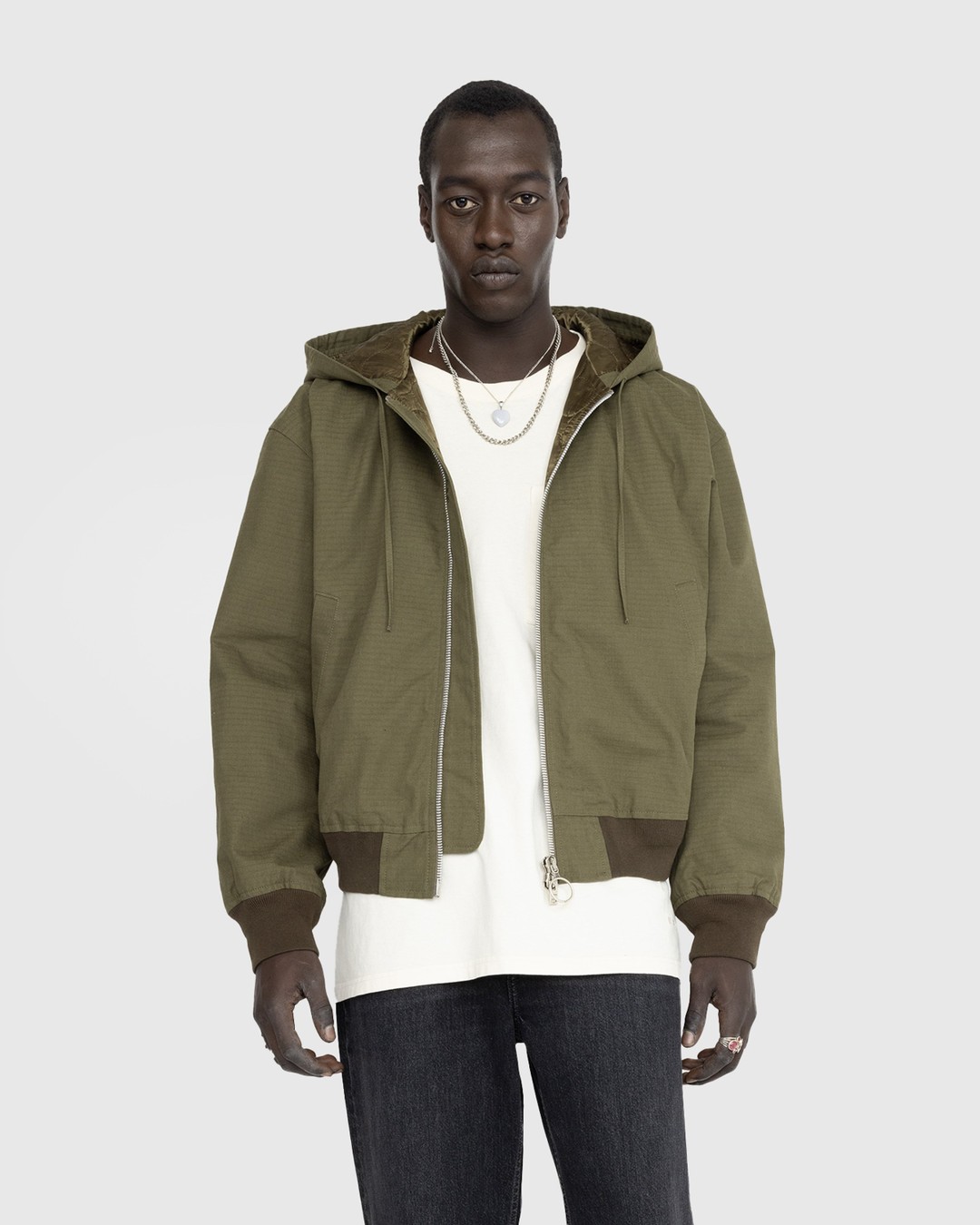 Padded green jacket discount